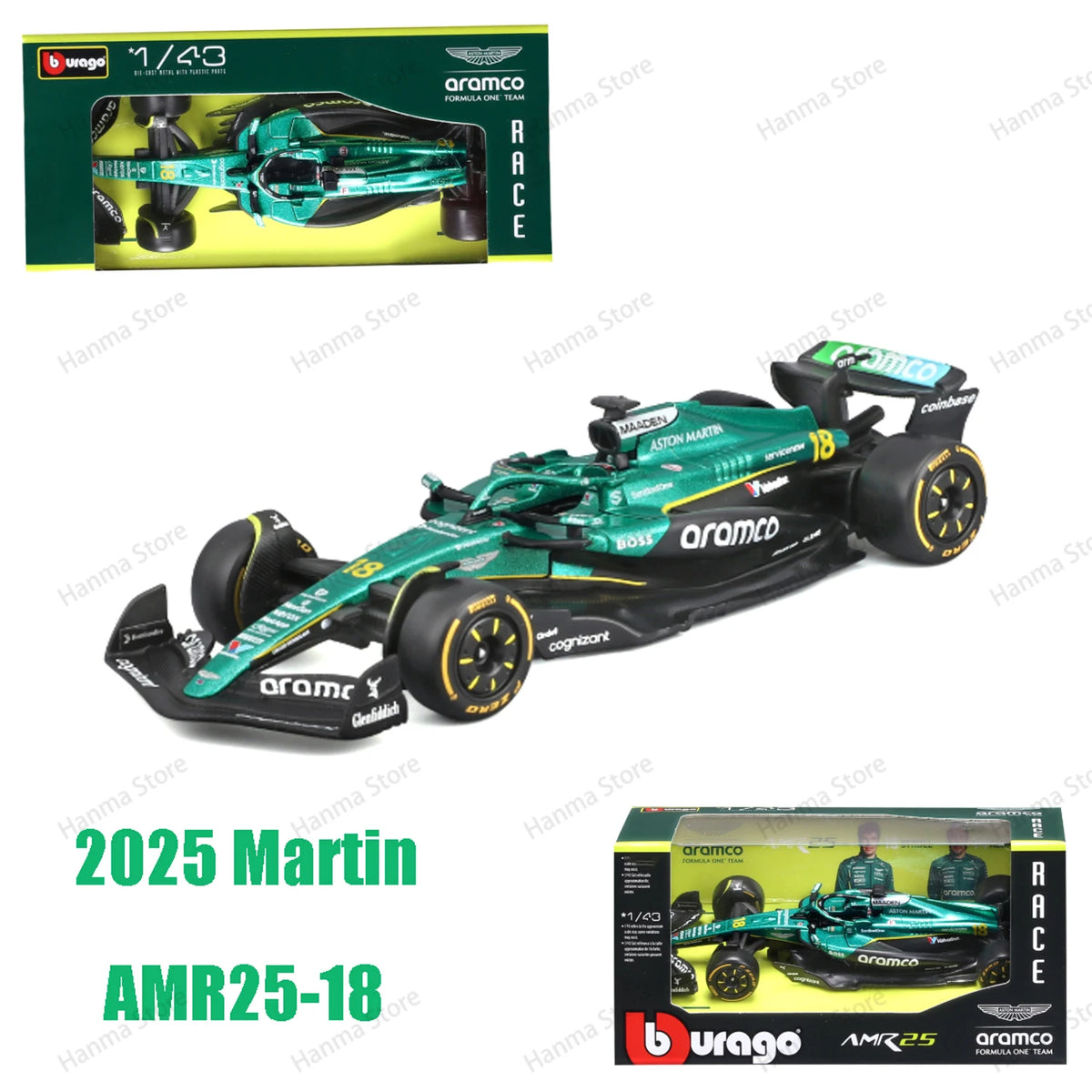 Bburago Aston Martin AMR25 1:43 BWT Alpine 2025 A525 #10 #43 F1 Racing Formula One Car Static Simulation Diecast Alloy Model Car