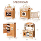 Robud Kids Wooden Play Kitchen All in One Corner Set Includes Oven Refrigerator Washer Perfect Birthday Gift for Little Chefs