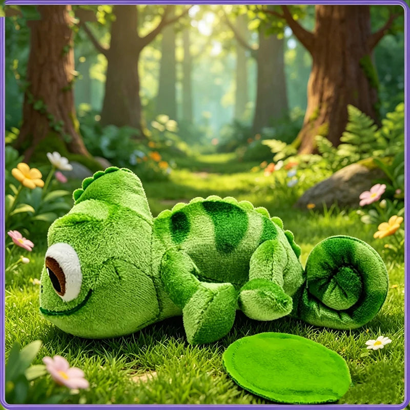 Tt-Bautiful and Vivid Pascal Rapunzel Chameleon Lying Shoulder Plushie Toy Stuffed Doll Plush Toys