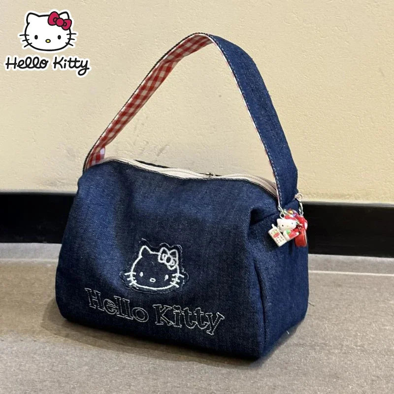 High-value cartoon cat portable makeup wash bag travel storage bag large-capacity stereo handbag female