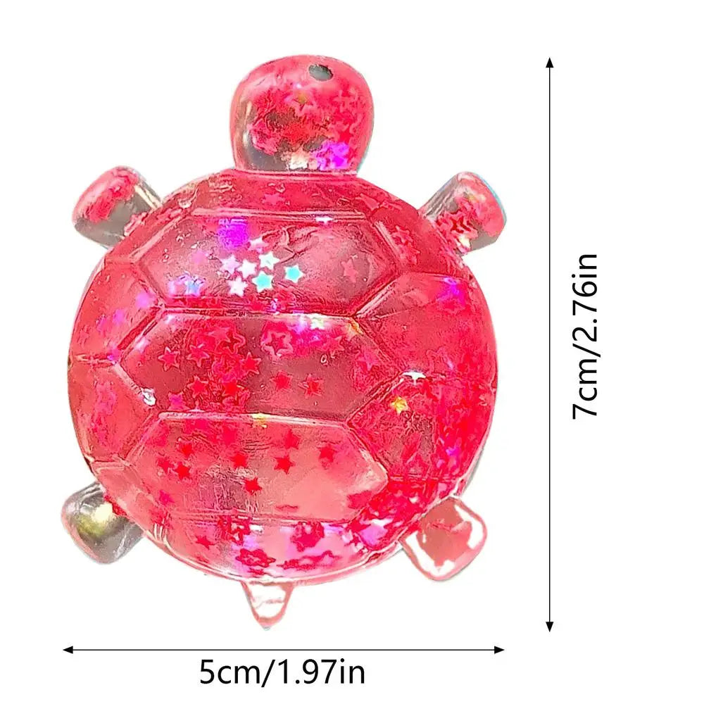 Glitter Turtle Squeeze Toy Anti Stress Sensory Fidgets Toy Stress Relieving Squeeze Ball Eye-Catching Design Squeeze Fidget Toy