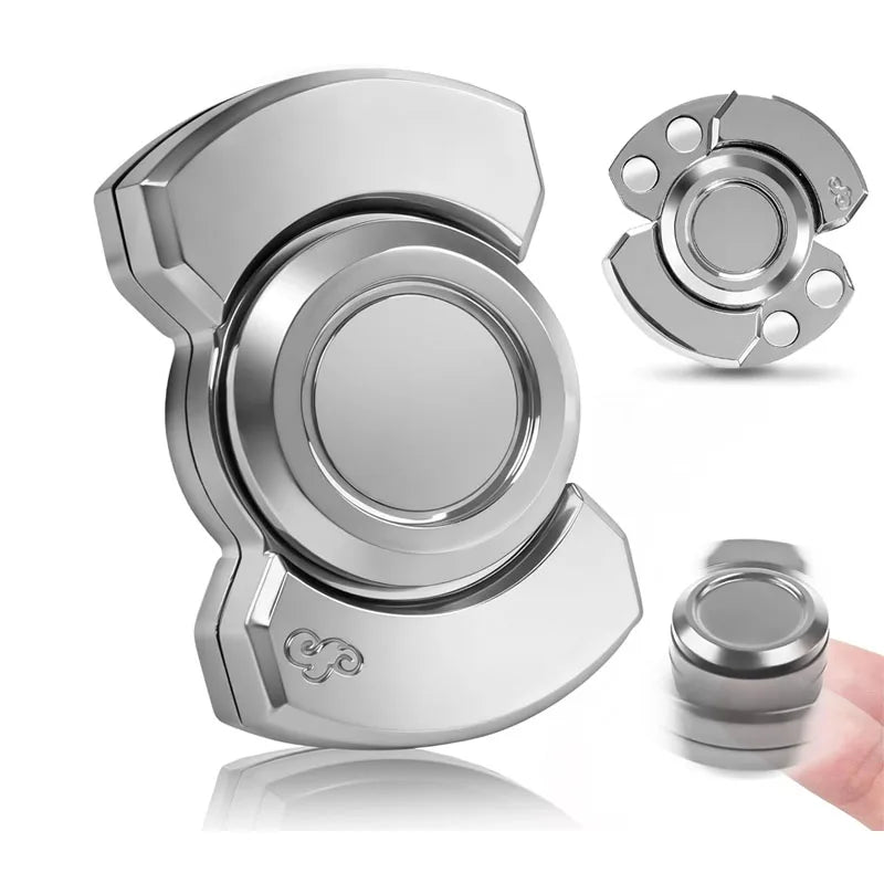 Alloy Metal 3 In1 Fidget Spinner Slider Clicker Magnetic EDC Cool Gadget Silent Stress Relief Enhanced Focus For Adults & Kids