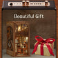 CUTEBEE DIY Book Nook Miniature Dollhouse Booknook with Touch Light Dust Cover Bookshelf Insert for Decor Gifts Secret Rhythm