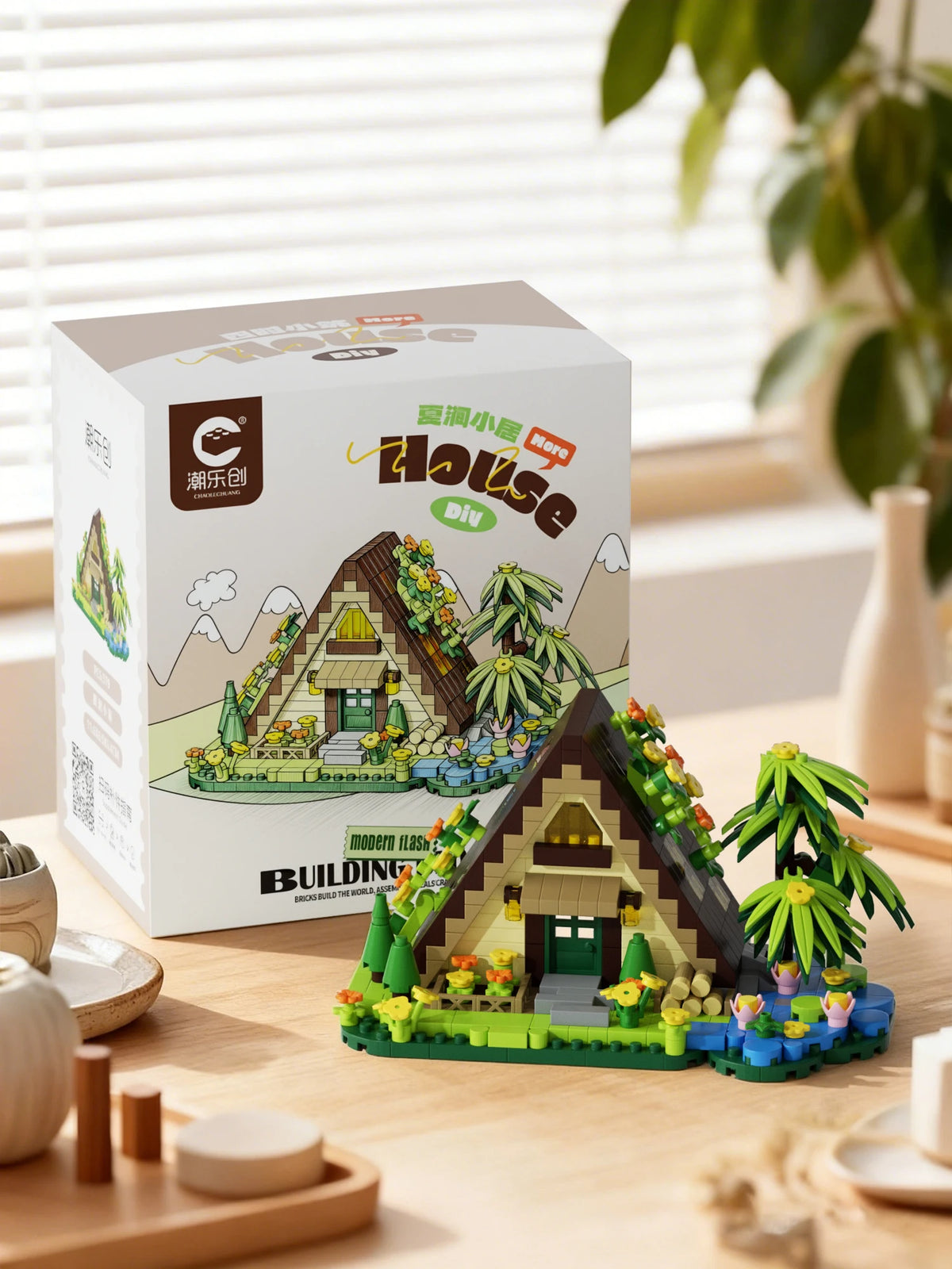 479PCS Forest Cabin Mini Building Blocks Set City Street View Greenhouse Windmill Tree House DIY Model  Birthday Gift