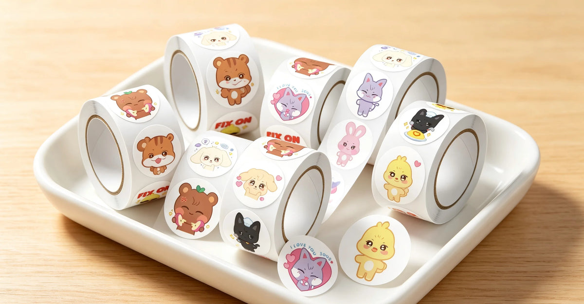Kpop ateez roll stickers 500 sheets cute cartoon idol fans concert supports DIY phone cases,water bottles,bags,and gifts