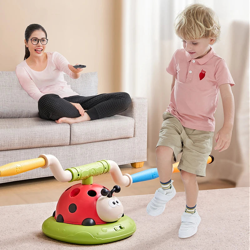 4 Styles Ladybug Multifunction Exercise Machine Ferrule Jump Rocket Launcher Toy Sports Entertainment Game Outdoor Educational