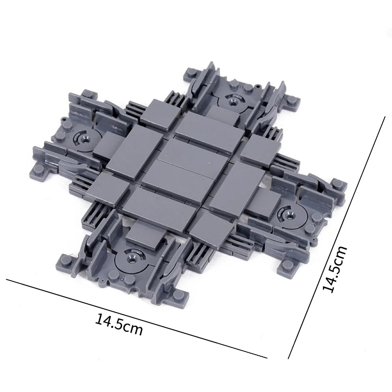 City Trains Flexible Tracks Forked Straight Curved Soft Rails Track Switch Building Block Bricks Kids DIY Technical Creative Toy