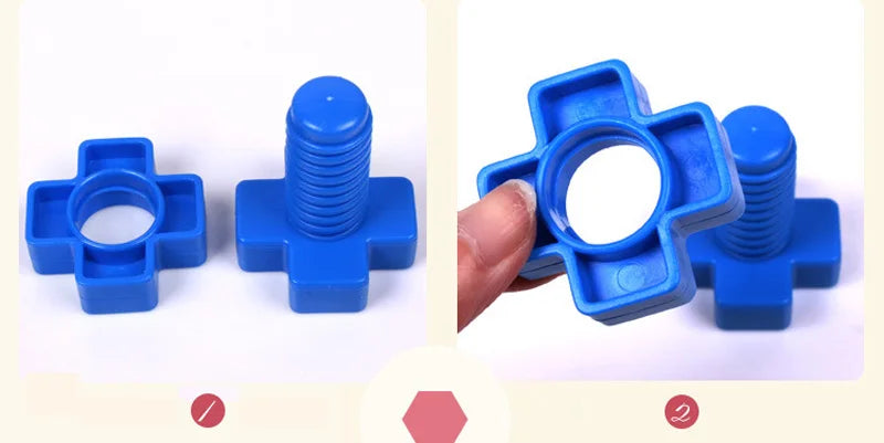 5Set Screw Building Blocks Plastic Insert Blocks Nut Shape Toys for Educational Toys Montessori Scale Models Gift