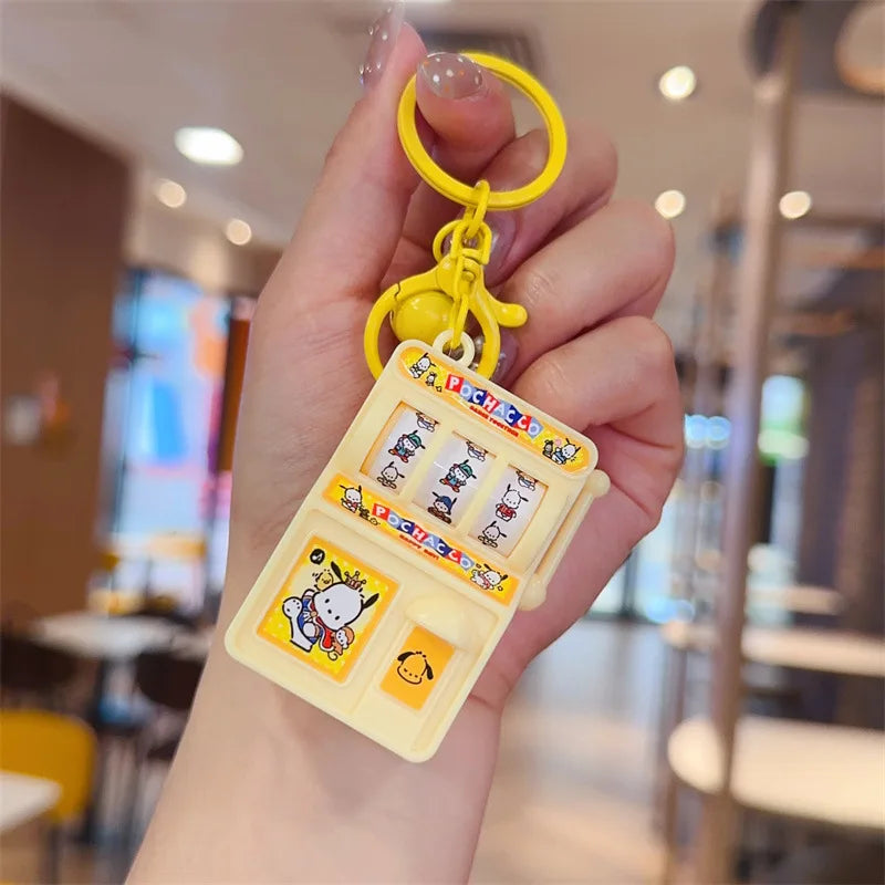 Palm Mini  Lottery Machine Fruit Machine Keychain Pendant Cartoon Rocking Fun Puzzle Gift For Friends