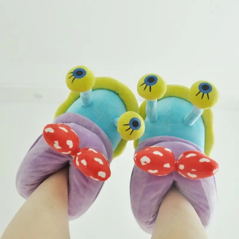 Plush SpongeBob SquarePants Cotton Shoes Snail Bags Heels Cute Home Slippers SpongeBob SquarePants Snail Boots Plush Gift
