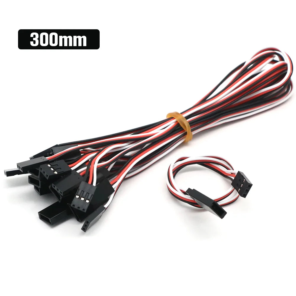 10pcs 100mm/150mm/200mm/300mm/500mm RC Servo Extension Cord Cable Wire Lead JR For Rc Helicopter Rc Drone