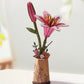Rolife Artificial Flower Wooden 3D Puzzle Pink Lily DIY Flower Bouquet Model Building Kit for Home Decor Mother's Day Valentine's Day Gift for Mother Lover