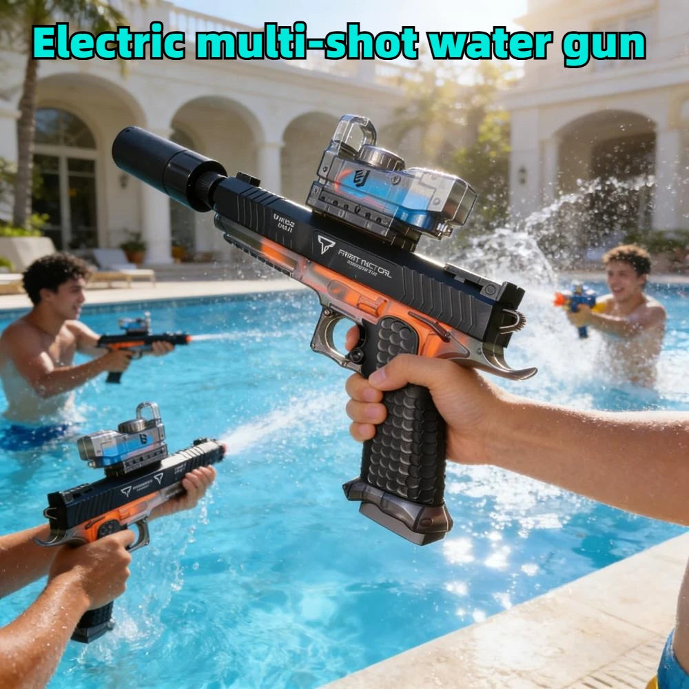 Electric Shooting Water Gun High Pressure Water Blaster for Boys Outdoor Summer Water Fighting Battle Toy Beach Backyard Play