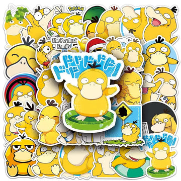10/30/50pcs Cute Pokemon Anime Psyduck Stickers Funny Decals Toy Phone Water Bottle Notebook Kawaii Cartoon Sticker Decoration
