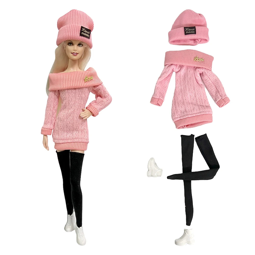 NK 1/6 Doll Princess Hot Sell Fashion Doll Dress Pink Suit For 11.5 Inch Doll Clothes Hat For 29CM Dolls Accessories Gift Toy JJ