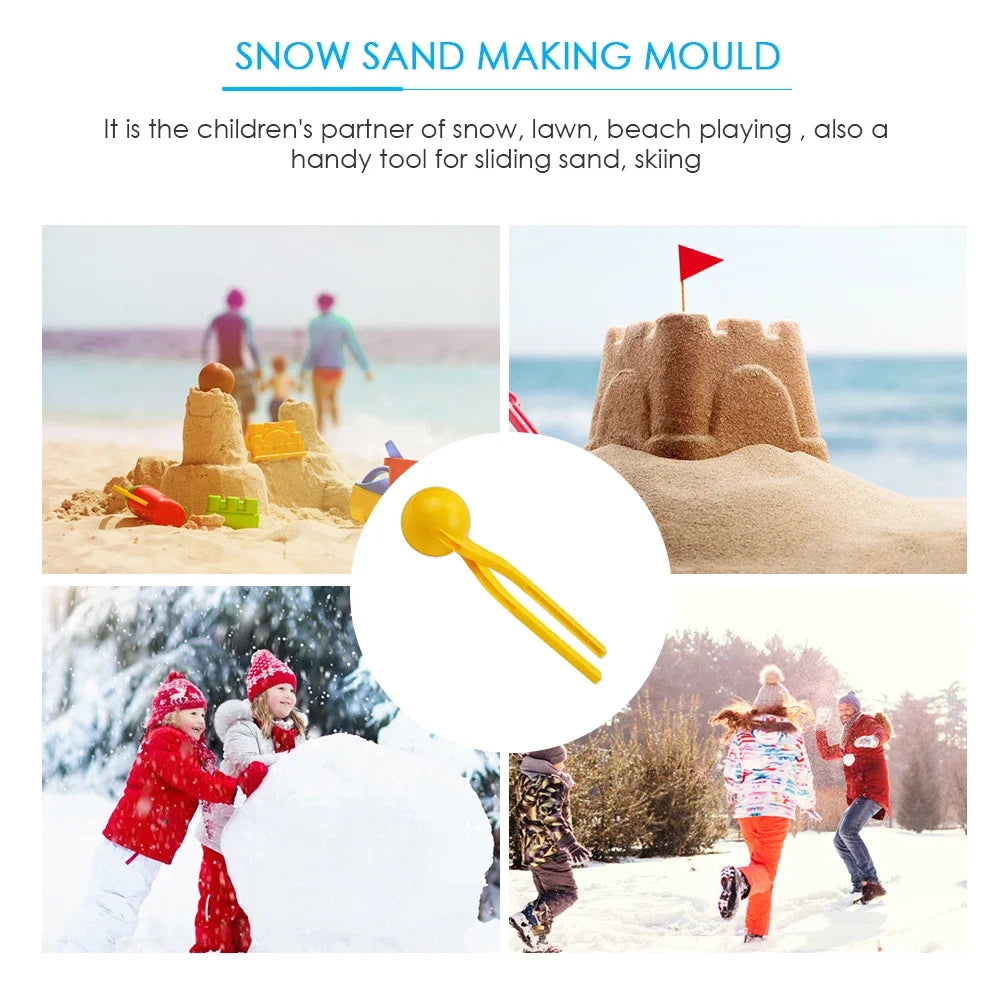 Plastic 3D Small Round Snowball Clip Kids Outdoor Sand Mold Toys Fight Snowman Maker Clip Outdoors Interactive Toys