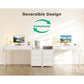 53 Inch White Computer Desk 5 Drawers Kids Study Desk Vanity Table for Girls Dressing Room Bedroom Home Office ODK
