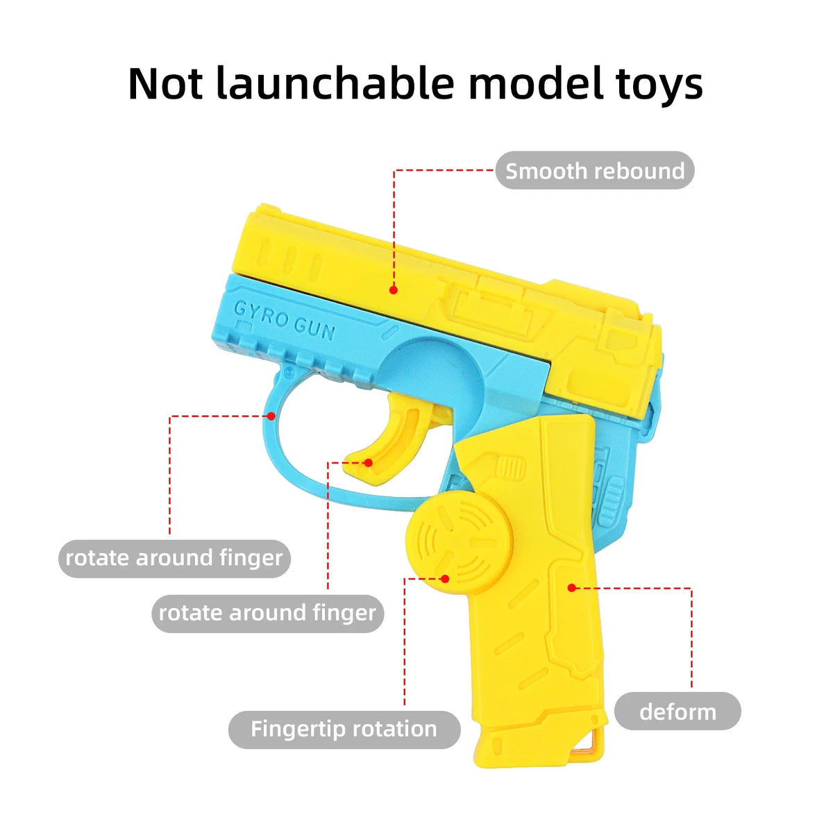 2 in 1 Deformed Fidget Spinner Toys Gun for Children Antistress Hand Spinner Vent Toy Funny Automatic Rebound Mini Gun Gyro Gift