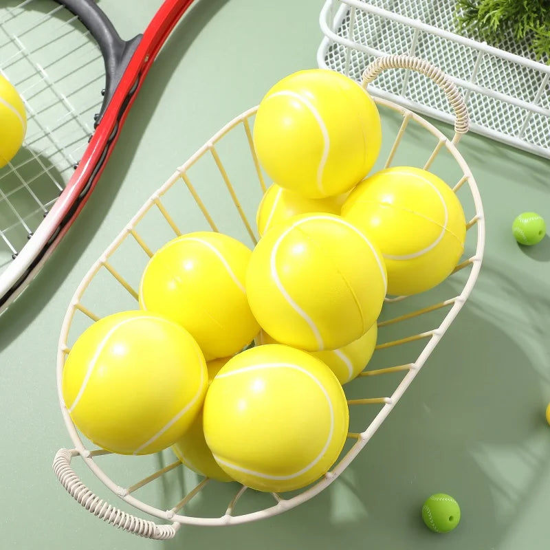 12pcs 6.3cm Foam Ball Soft Foam Sponge Tennis Balls Baseball Balls For Toy Kids Venting And Decompression Elastic Ball Toy