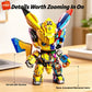 KAVOWORLD 1505PCS DIY Mecha Mouse Building Block Set Semi-Transparent Anime Disassembly Glow Light Up Bricks Mechanical Animal Figurine Display Model for Building Fans Construction Kit for Desk Shelf Decor Christmas Birthday