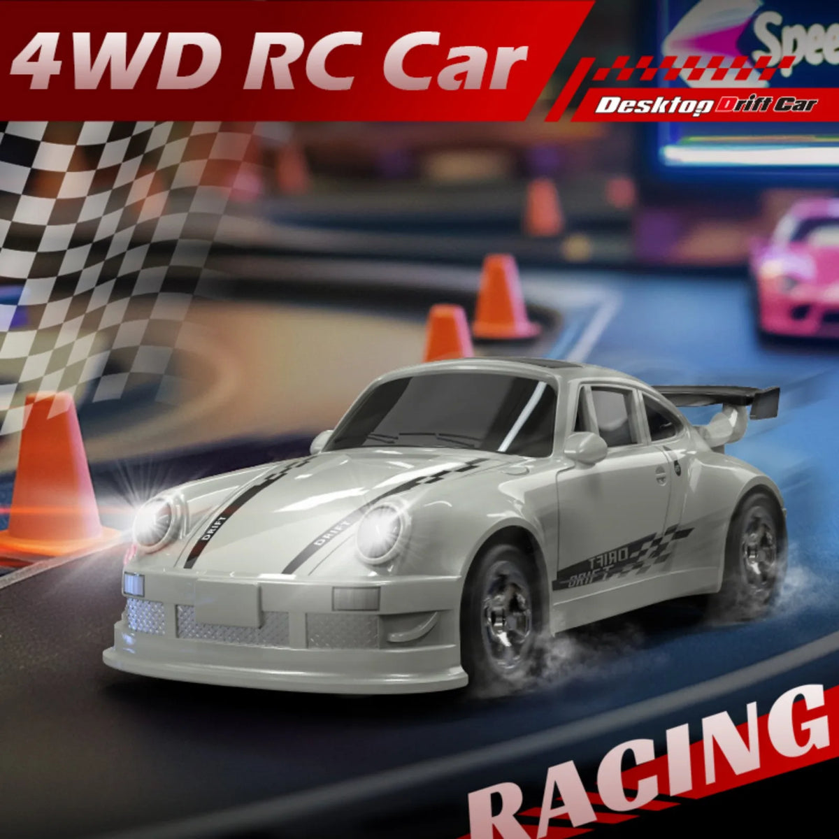 KF20 1:64 RC Desktop Car 2.4G High-Speed Racing Drift Car Mini Full Proportions Desk Competition Toy RC Toy For Boys Gift