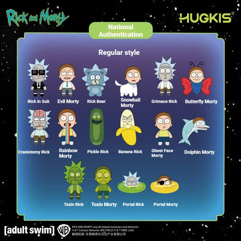 HUGKIS Rick And Morty Multiverse Series Plush Blind Box Fun unboxing game Magnetic Fridge Magnet Doll Keychain Pendant For Adult