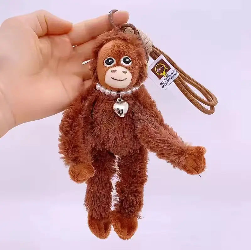 Cartoon Punch Monkey Plush Doll Stuffed Keychain Accessories Creative Cute Backpacks Pendant Fans Gift