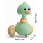 Pressing and rebounding toy, rocking duck baby puzzle toy, learning crawling sensory toy (Green Duck)
