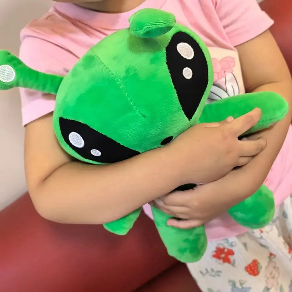 Anime Monsters Big Eyes Alien Plush Toy Full Soft Tentacle Horn Green Alien Plush Kawaii Style Big-eyed alien doll Room Decor