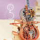 ROKR Wooden 3D Puzzle Music Box - Magic Cello Automatic Playing Mechanical Model Building Kit for Desktop Decor Holiday Gift for Adults Teens