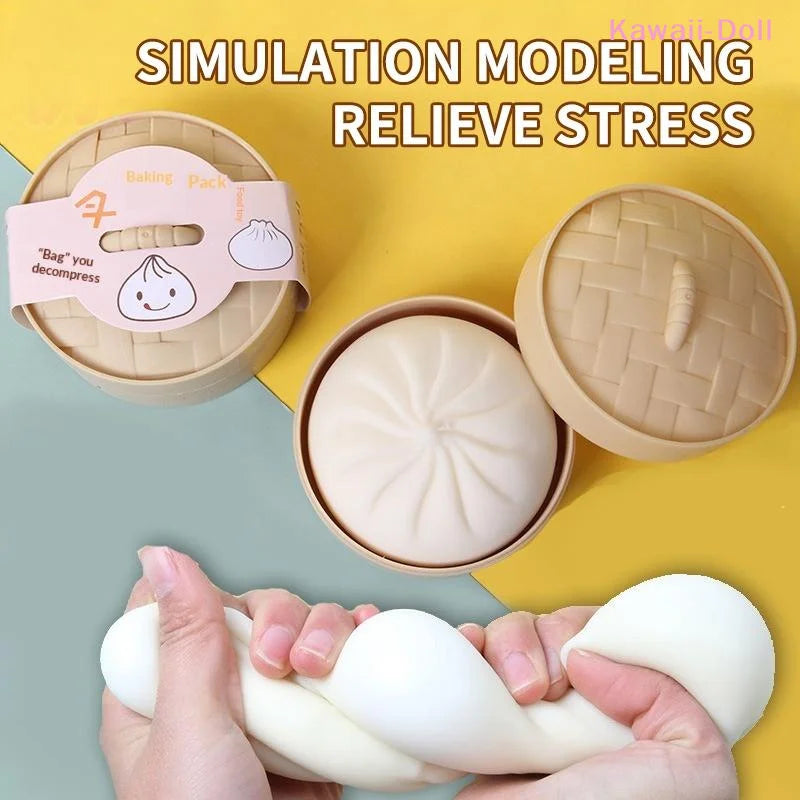 [DO]Steamed Stuff Bun Anti-Stress Dumpling Squishies Ball Fidgets Toy Soft Slowing Rebound Foam Ultra-Soft Decompression Toy[DO]