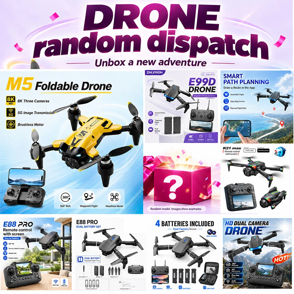 ZNLYRION YL3PK Mini Full Protective Drone With 2.4 Inch Screen Remote Dual Camera Optical Flow Hover 2 Batteries Indoor RC Quadcopter