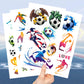 10Sheets Football Soccer Temporary Tattoos Makeup Body Stickers for Boys Sports Designs Fun Birthday Party Decorations