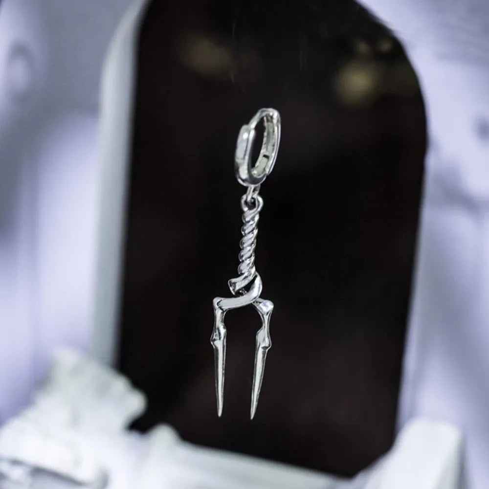 Neon Genesis Evangelion Spear of Longinus Earring Silver Plated Anime Cosplay Jewelry for Fans Gift