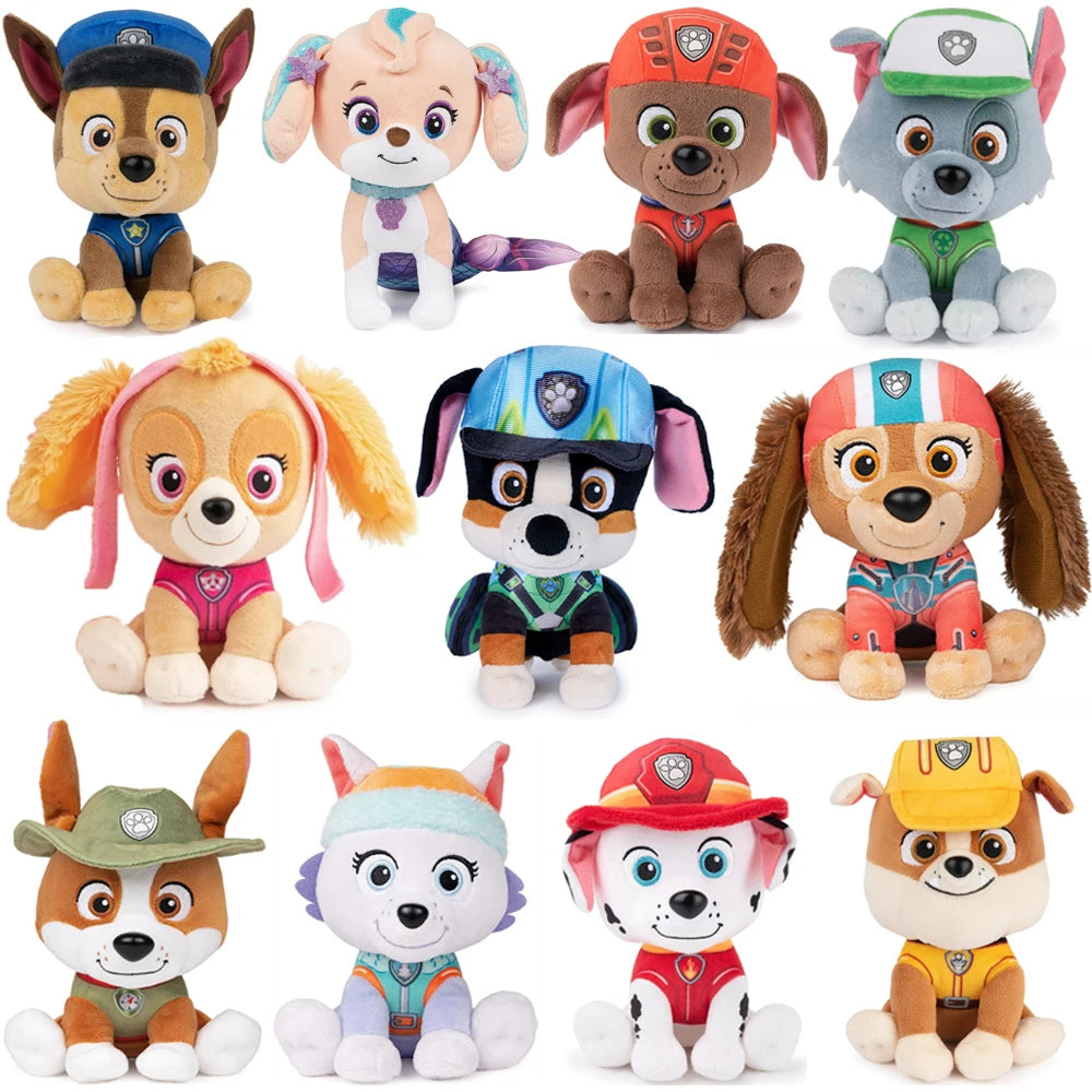 100% Genuine Paw Patrol Plush Toy Tracker Chase Marshall Skye Everest Doll Big Movie 3 Dog Patrol Team Birthday Christmas Gift