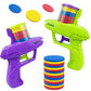 Double Player EVA Flying Disc Gun, Parent-Child Interactive Shooter Toy with Soft Bullets for Kids Outdoor Indoor Safety Game