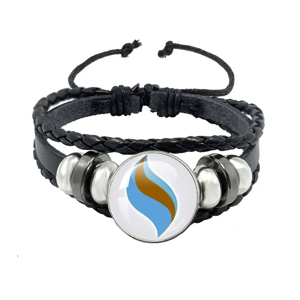 Mega Stone Key Chain Anime Peripheral Creativity Exquisite Fashion Black Leather Rope Buckle Key Chain Trend