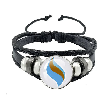 Mega Stone Key Chain Anime Peripheral Creativity Exquisite Fashion Black Leather Rope Buckle Key Chain Trend