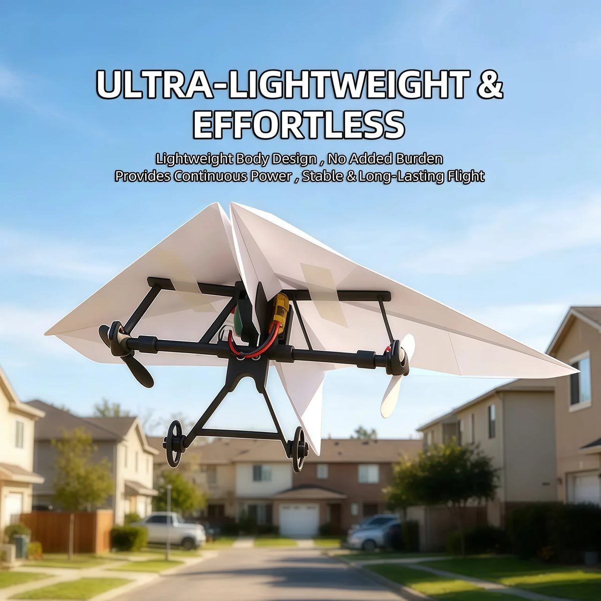 Hotfree Power-Up RC Paper Airplane Kit with Gyro Stabilizer – DIY Electric Remote Control Plane with Dual Propellers, Lightweight Foldable Flying STEM Toy for Kids & Adults, Perfect Birthday Gift