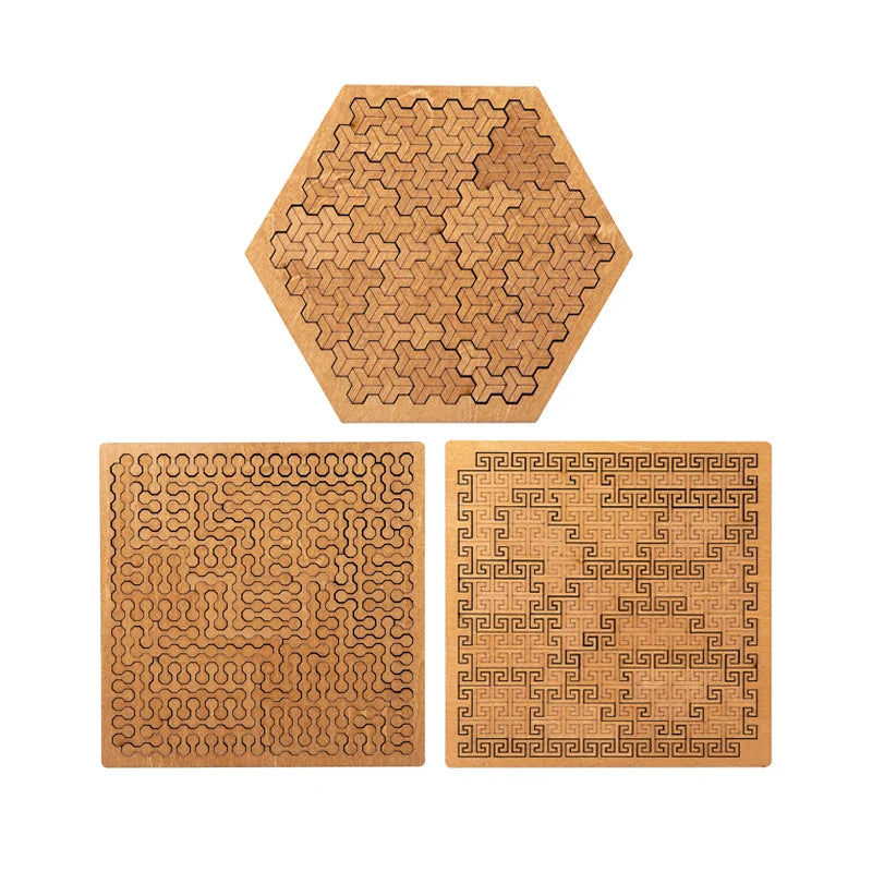 Impossible Wooden Puzzle IQ Puzzles for Adults Impossible JigSaw Puzzles Brain-teaser Ten Level Difficulty Tangram Board Games