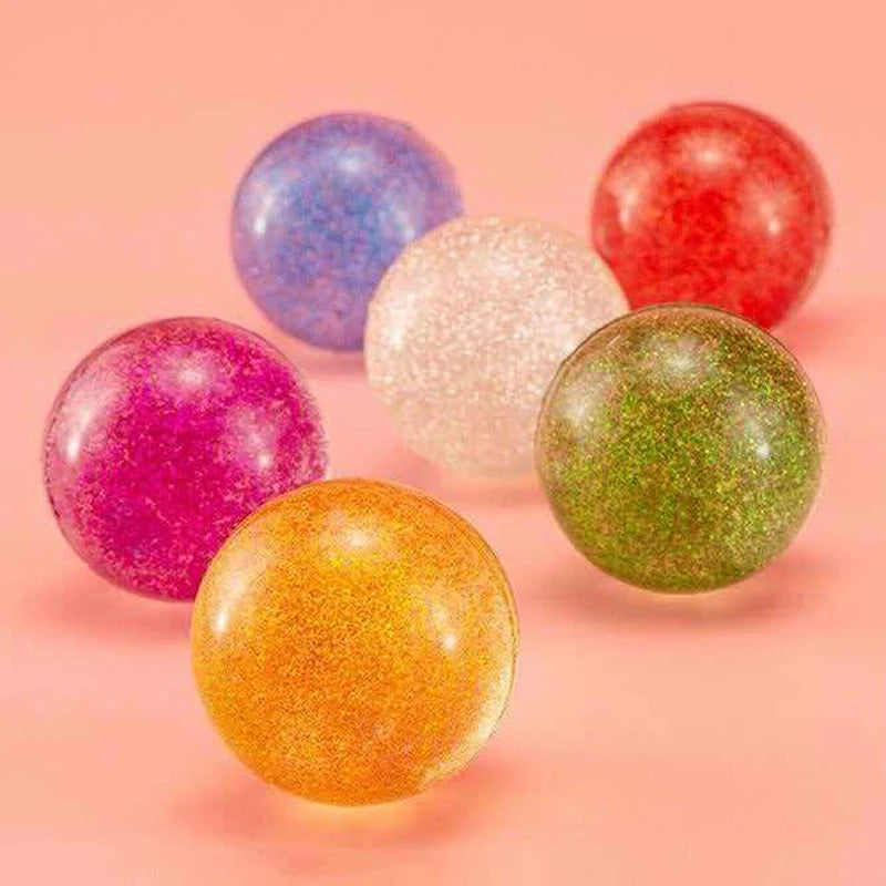 1PCS Glitter Large Rubber Bouncy Balls 55MM Balle Rebondissante Party Favors Stocking Stuffers Gifts For Kids Boys Girls