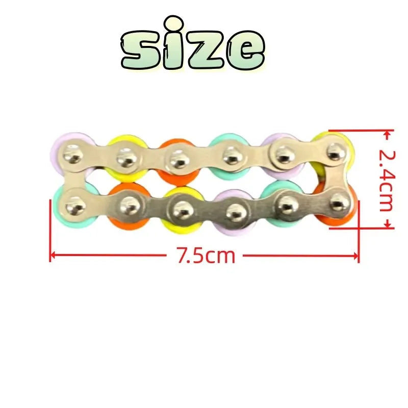 Rolling Sensory Fidget Toy Chain Bicycle Shape Fingertip Decompressor Stress Relief Finger Toys Portable Relaxing Toys for Home