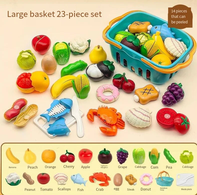 Children Toys Cutting Fruits and Vegetables Set for Kids Pretend Play Simulation Kitchen Toy Montessori Baby Toys for Girls Boys