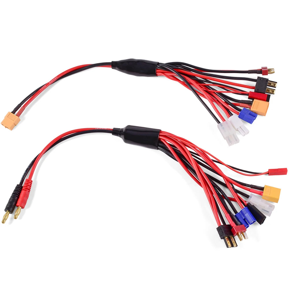 RC Charger Adapter Connector 8 In 1 Charger 4.0mm Banana XT60 TRX Tamiya Lipo for RC Car Drone Imax B6 B6AC Battery Cable