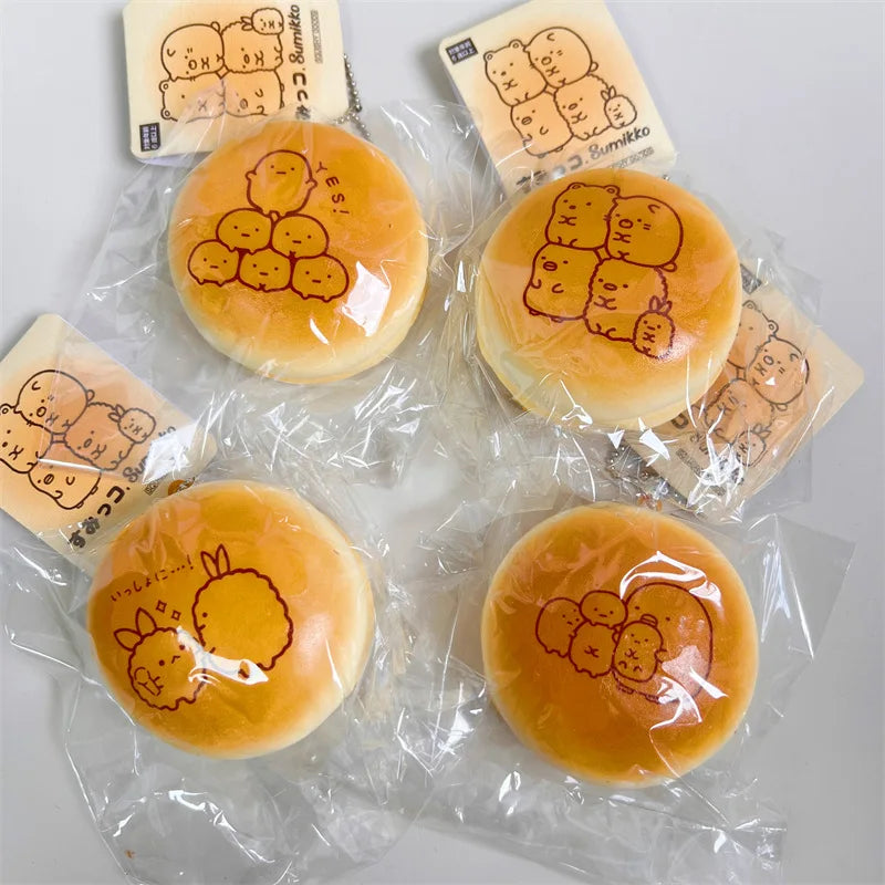 New cute 7cm corner bio burger slow rebound squishy decompression ultra soft PU simulation bread pendant gift