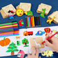 20pcs Montessori Kids Drawing Toys Wooden DIY Painting Stencils Template Craft Toys Puzzle Educational Toys for Kids Gifts