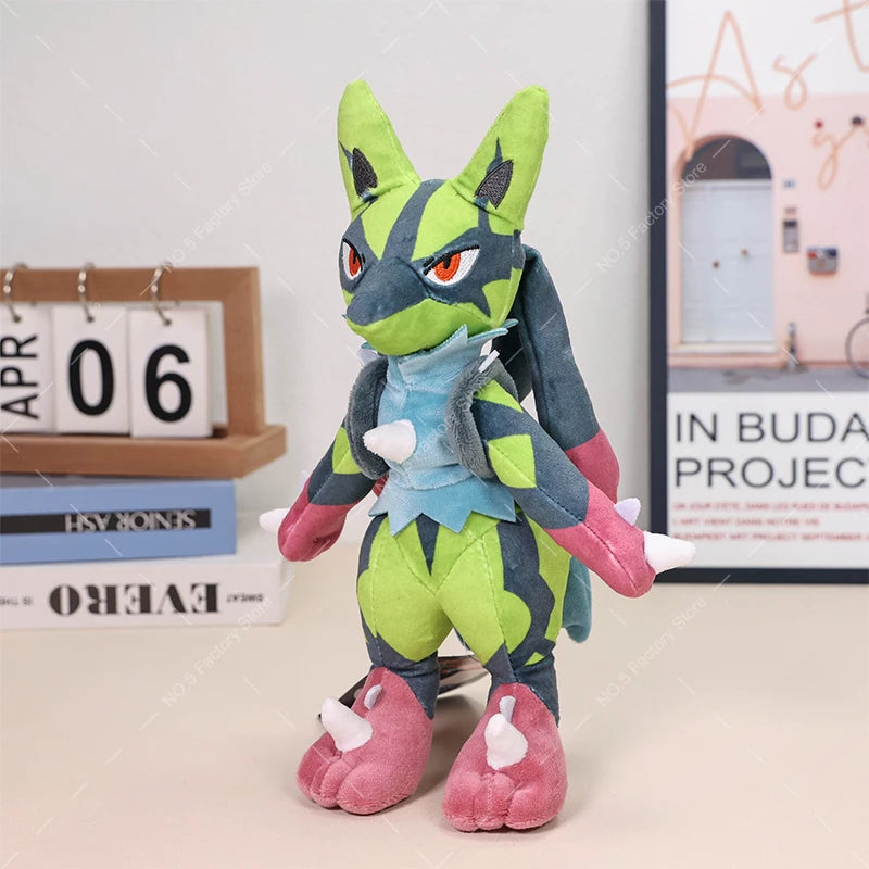 Pokemon Anime Kawaii Shiny Lucario Plush Doll Cartoon Peluche Stuffed Toy Cosplay Room Decoration Collection Kids Gifts