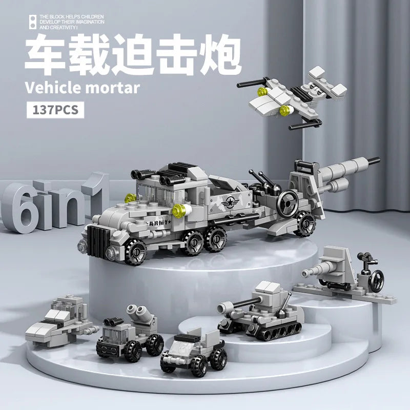 MOC Tank Anti Aircraft Guns Anti-Aircraft Missile Fighter Jets War Military City Vehicle Car Building Blocks Model Bricks Sets
