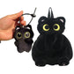 Black Cat Backpacks Big Eyes Kitten Doll Plush Kawaii Stuffed Animals Shoulder Bag Large-capacity Soft Toy Fashion Crossbody Bag