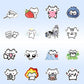 72PCS Line Kitten Daily Graffiti Sticker Cute Cat Cartoon Decal for Laptop Phone Guitar Cup Skateboard Waterproof Sticker